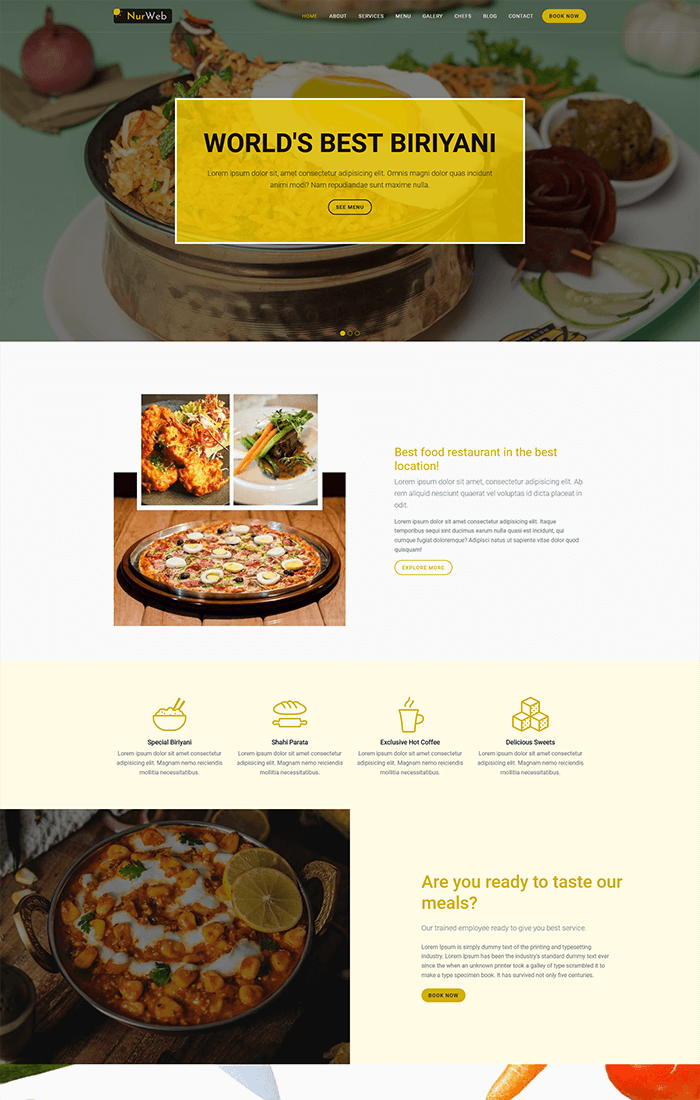 Hotel and resort Landing Page